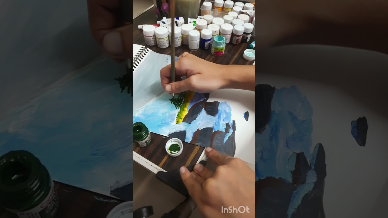 #acrylic #art #acrylicart #peacful cottage🌲