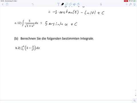 Übungsblatt1 Aufgabe b2 - Bestimmte Integrale (alt)