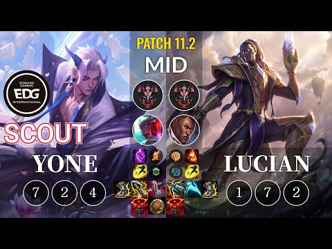 EDG Scout Yone vs Lucian Mid - KR Patch 11.2