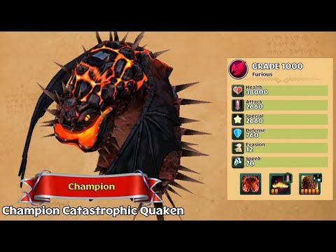 Champion Catastrophic Quaken Grade 1000 - PvP Champion Dragon Brawl | Dragons: Rise of Berk
