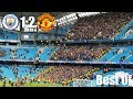 Manu fans celebrating the derby victory in an empty Etihad
