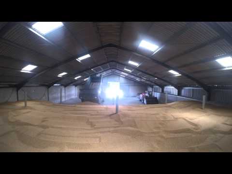 Loading a shed with wheat uk harvest 2015