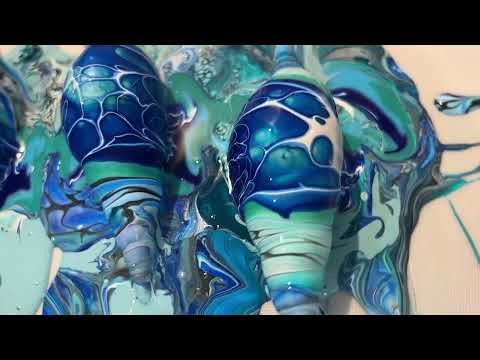 331. Sheleeart  Fluid Artist -  Pouring on shells and using the drippings to create skins!