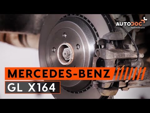 How to change rear brake discs and brake pads MERCEDES-BENZ GL X164 TUTORIAL | AUTODOC