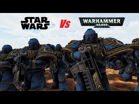 500,000 Star Wars Battle Droids Vs 10,000 Warhammer Space Marines - UEBS 2
