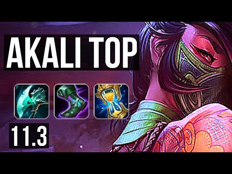 AKALI vs CASSIOPEIA (TOP) | 8 solo kills, 13/3/6, 300+ games, Dominating | EUW Diamond | v11.3