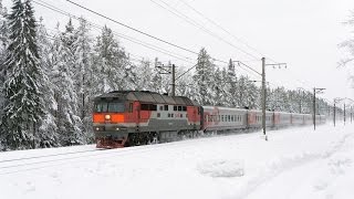 preview picture of video 'ТЭП70-0262 с поездом №349 СПб-Костомукша (RZD) Лемболово'
