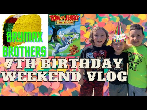VLOG 2: Max's 7th Birthday Party Weekend, Tom and Jerry Movie, Taco Pinata's and kids parade driveby