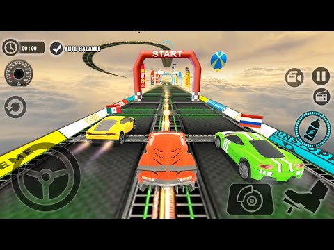 Impossible Car Tracks 3D - Red Sport Ferrari Car Driving Multiplayer Mode- Android Gameplay