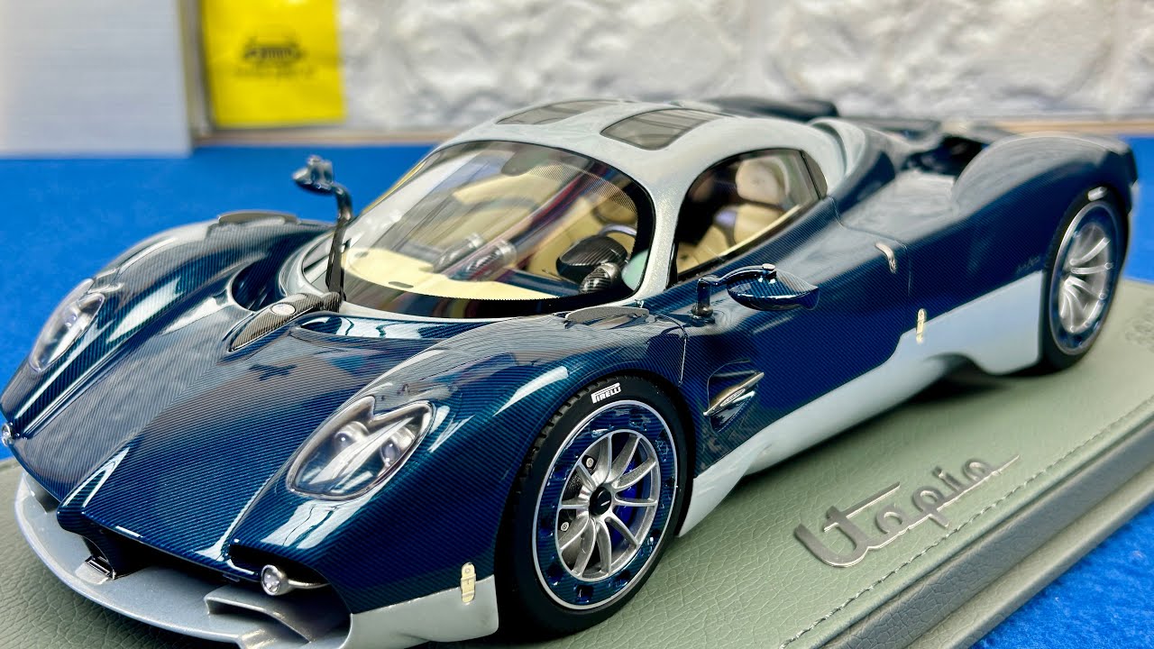 Pagani Utopia Blue Carbon Fiber New Die-Cast  1:18 💎Lmited Edition 💎by BBR Model #diecast