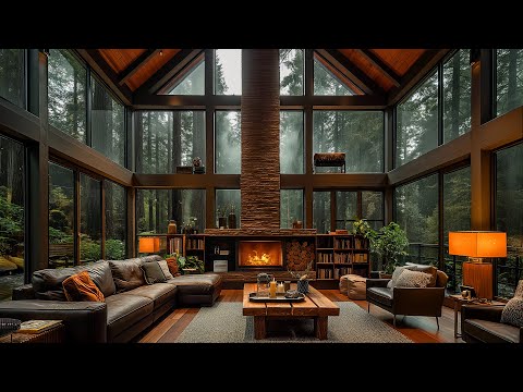 Rainy Day Serenade - Jazz Rain Retreat with Cozy Cabin Vibes | Smooth Melodies and Rain Sounds