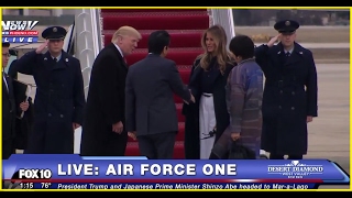 WATCH: President Trump Boards Air Force One With Japanese Prime Minister Shinzo Abe (FNN)