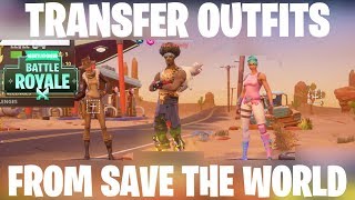 Transfer Any Save The World Skins To Fortnite Battle Royale!! Fortnite Save The World Outfit Glitch!