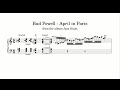 Bud Powell - April In Paris (Jazz Giant, 1950) - Piano Transcription