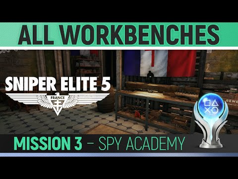 Sniper Elite 5 - Mission 3 - All Workbench Locations 🏆 Spy Academy