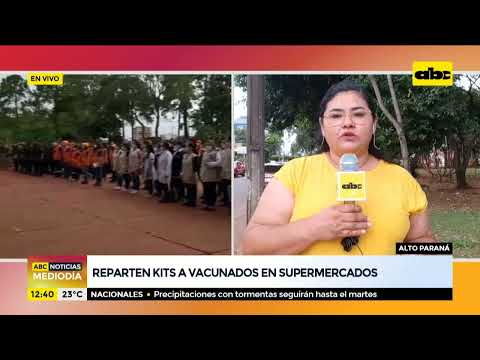 Kits are distributed to vaccinated people in supermarkets