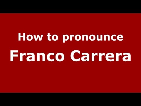 How to pronounce Franco Carrera (Italian/Italy)  - PronounceNames.com
