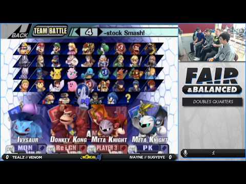 "Fair and Balanced" - Tealz/Venom (MK+Marth) v. Ivayne/Sugydye (Wolf+G&W) - Winners Quarters
