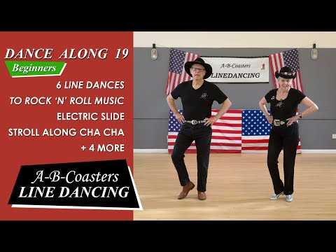 Dance Along(19)-6 BEGINNER Line Dances to ROCK 'n ROLL Music, Electric Slide,Strollalong Cha Cha etc
