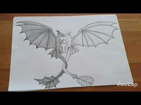 Dibujos a Lápiz, Dibujo Chimuelo & Furia Luminosa, Como Entrenar a tu Dragón