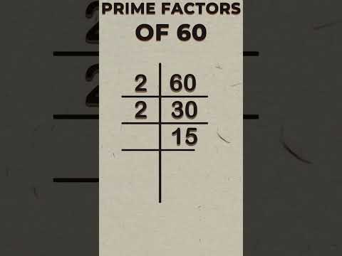 Prime Factors of 60 / Prime factorisation / #shorts / #primefactor
