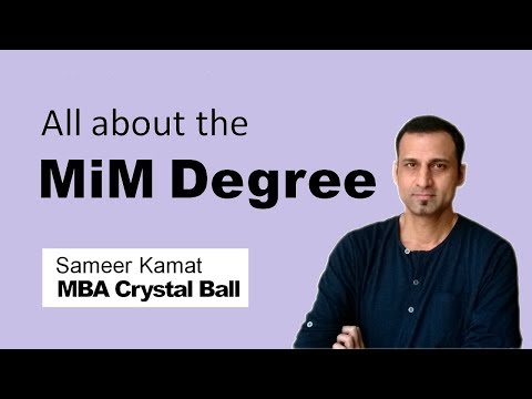 Master in Management (MiM) Degree