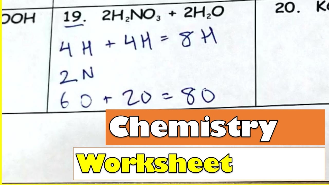 HS Chemistry - How To Count Atoms Worksheet | With Coefficients And Addition