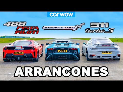Ferrari 488 Pista Piloti vs Aventador SV vs 800hp 911 Turbo S: ARRANCONES