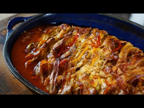 Schichtfleisch aus dem Holzbackofen