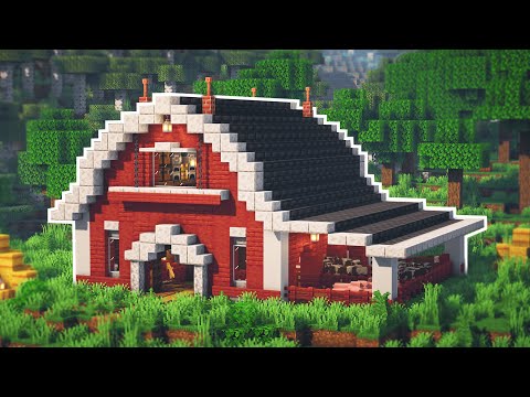Minecraft 1.21 - How to build an Animal Barn House • Large Animal Barn 𝙀𝙖𝙨𝙮