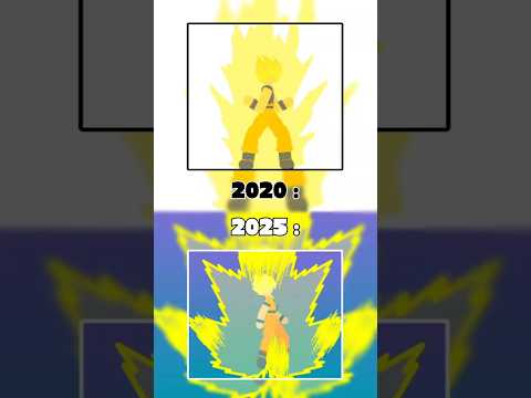 Goku Transformation Old Vs New In Stick Animation #jpop #sticknodes #animation #goku #dragonball