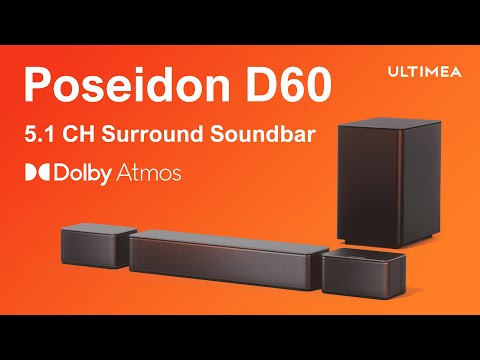 Ultimea Poseidon D60 5.1 Dolby Atmos Soundbar with BassMax Technology and All-Digital Amplifier
