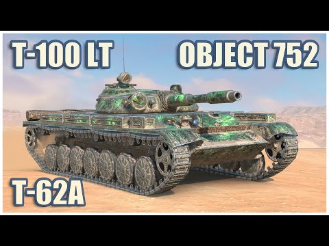 T-100 LT, T-62A & Object 752 • WoT Blitz Gameplay