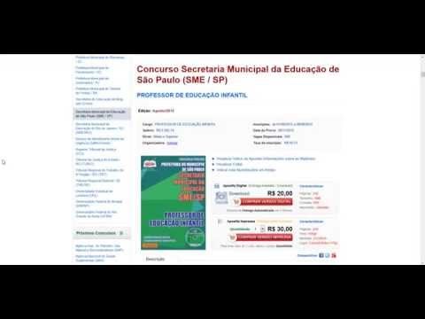 Concurso Secretaria Municipal da Educação de São Paulo (SME / SP) PROFESSOR DE EDUCAÇÃO INFANTIL