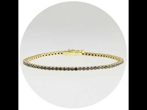 Bratara Tennis Aur Galben 14 k Diamante Negre 1.9 ct