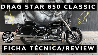 Drag Star 650 Classic: Ficha Técnica y REVIEW en español: Impresiones sobre esa custom para el A2