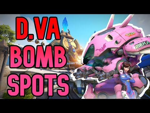 HOW TO BOMB ON BLIZZARD WORLD - D.VA BOMB SPOTS