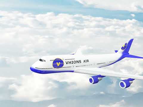 Vhions Air - Boeing 747 3D Model designed using Blennder