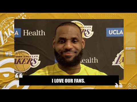 湖人隊對陣老鷹隊的比賽中，勒布朗-詹姆斯與球迷的激烈 "互動"｜NBA on ESPN (LeBron James on his heated 'interaction' with fans during Lakers vs. Hawks | NBA on ESPN)