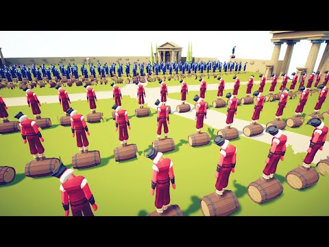 500X Barrel Roller Blue vs Red Army Tabs - Totally Accurate Battle Simulator