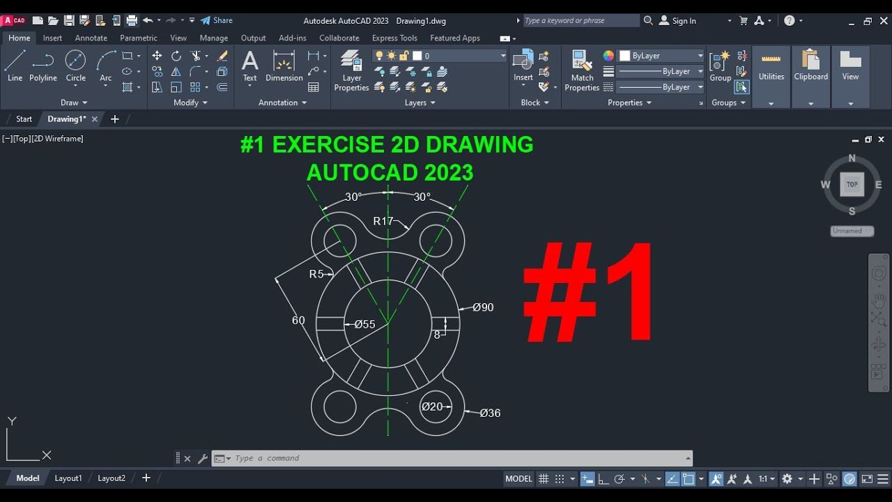 AutoCAD 2D Exercise #1 - A Quick & Easy Guide