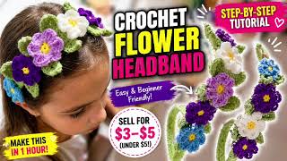 Don’t Buy Headbands! Make This Crochet Flower Headband 🌸 (Under $5)
