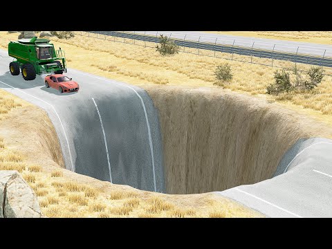 Mobil vs Giant Pit #7 - BeamNG Drive