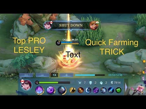 Top Global Lesley Tutorial ML/Mobile Legends. Quick Farming Guide/Positioning/Builds