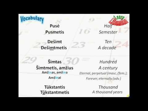 Lithuanian Vocabulary - Years