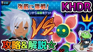 【KHDR】キングダムハーツダークロード☆初級、強敵に挑戦！☆攻略＆解説☆適正レベルは？☆ウィードプラント☆KINGDOM HEARTS DARK ROAD