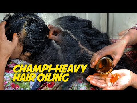 Heavy Champi Hair Oiling Head Scalp View | ASMR Pakistan