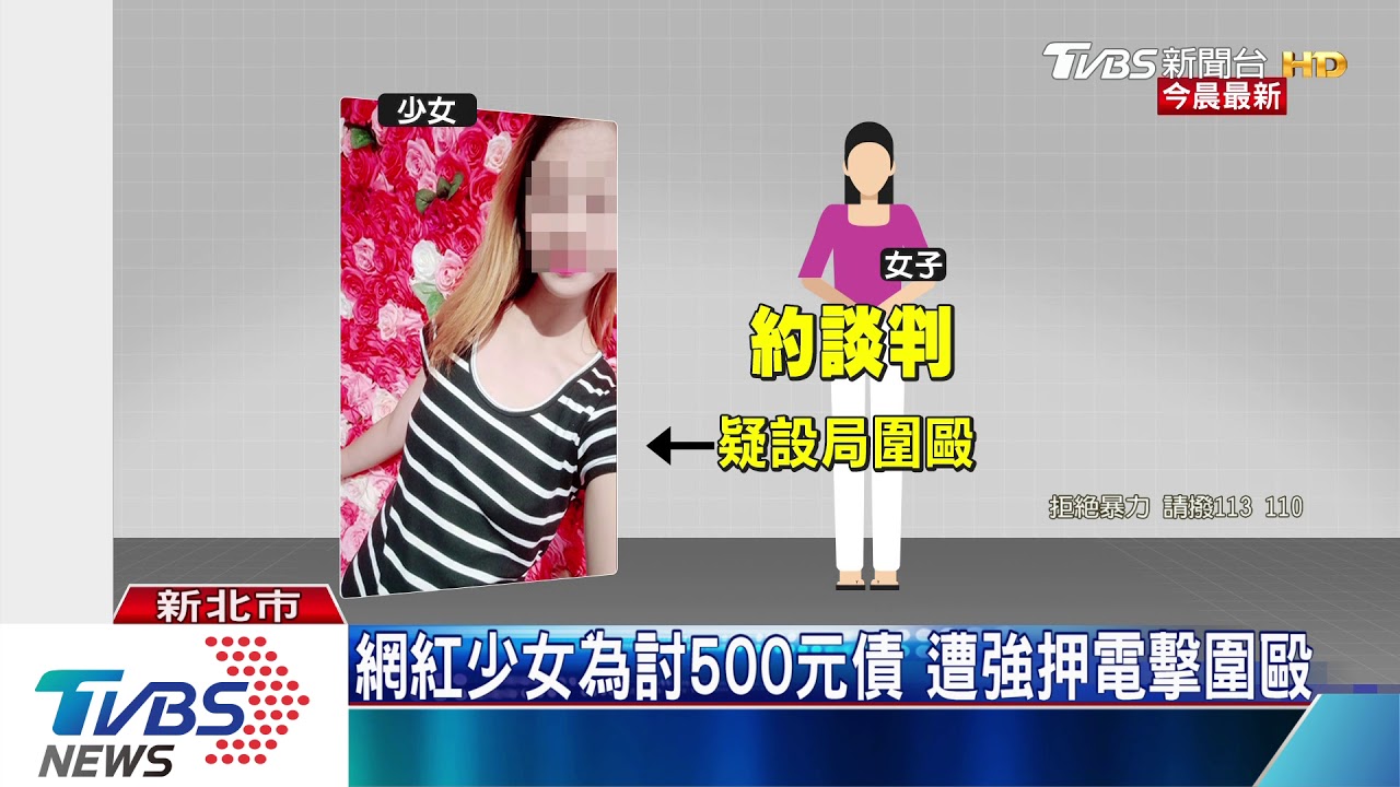 網紅少女為討500元債 遭強押電擊圍毆