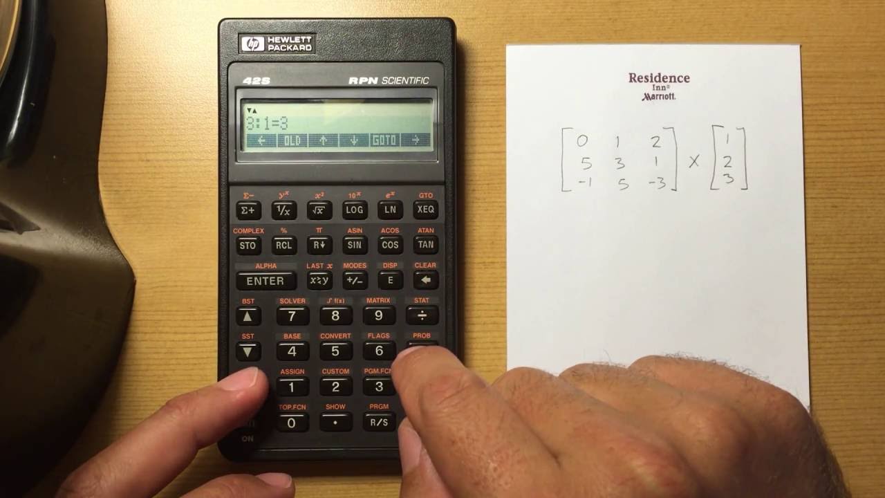 HP 42s Matrix Operations
