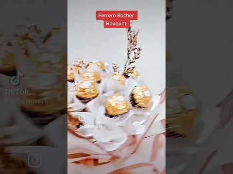 Ferrero Rocher a Round Bouquet #ferrerorocher #20pcs #driedflowers #handbouquet #snacksbouquet